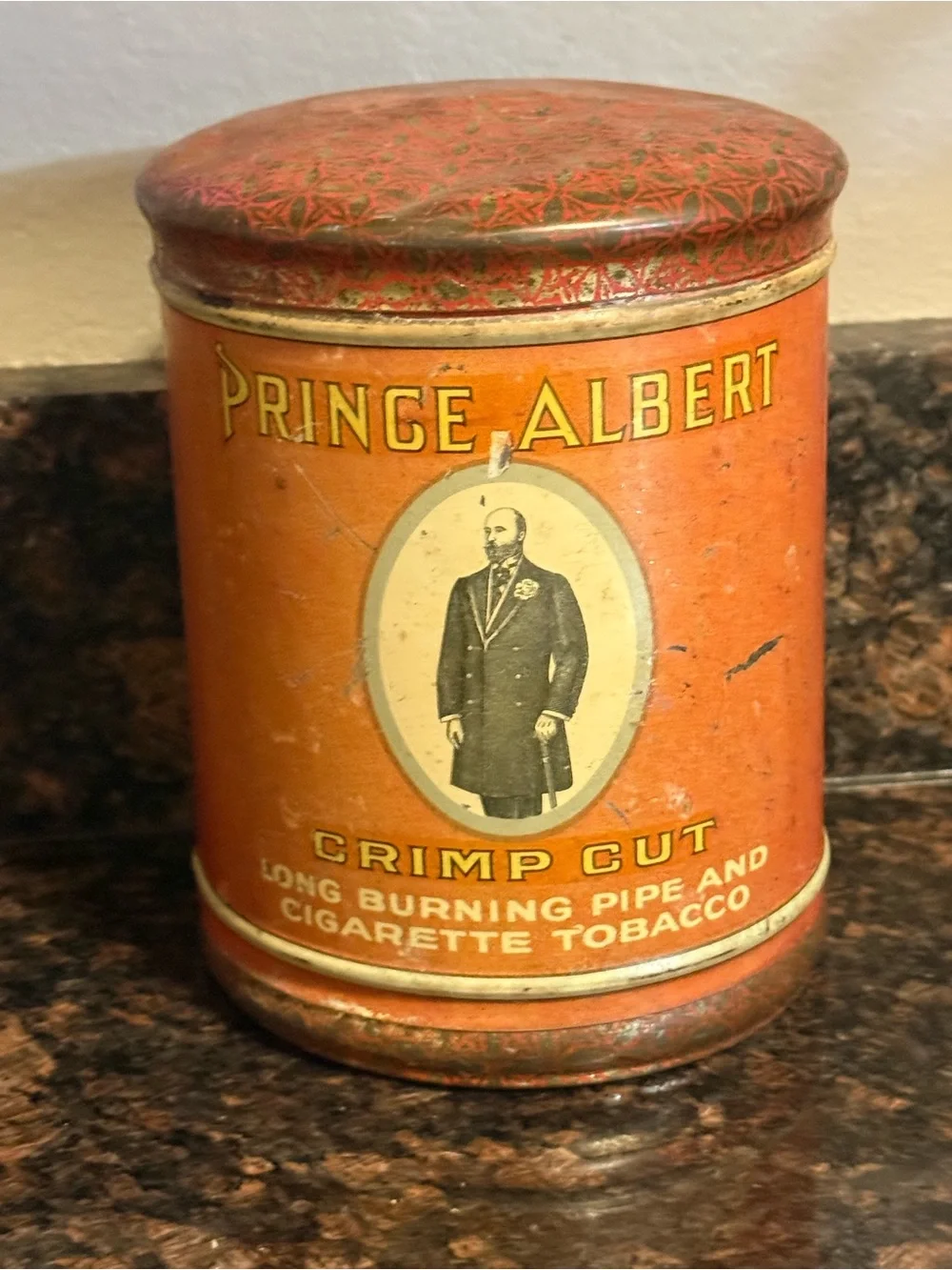 Prince Albert tin can Antique canister